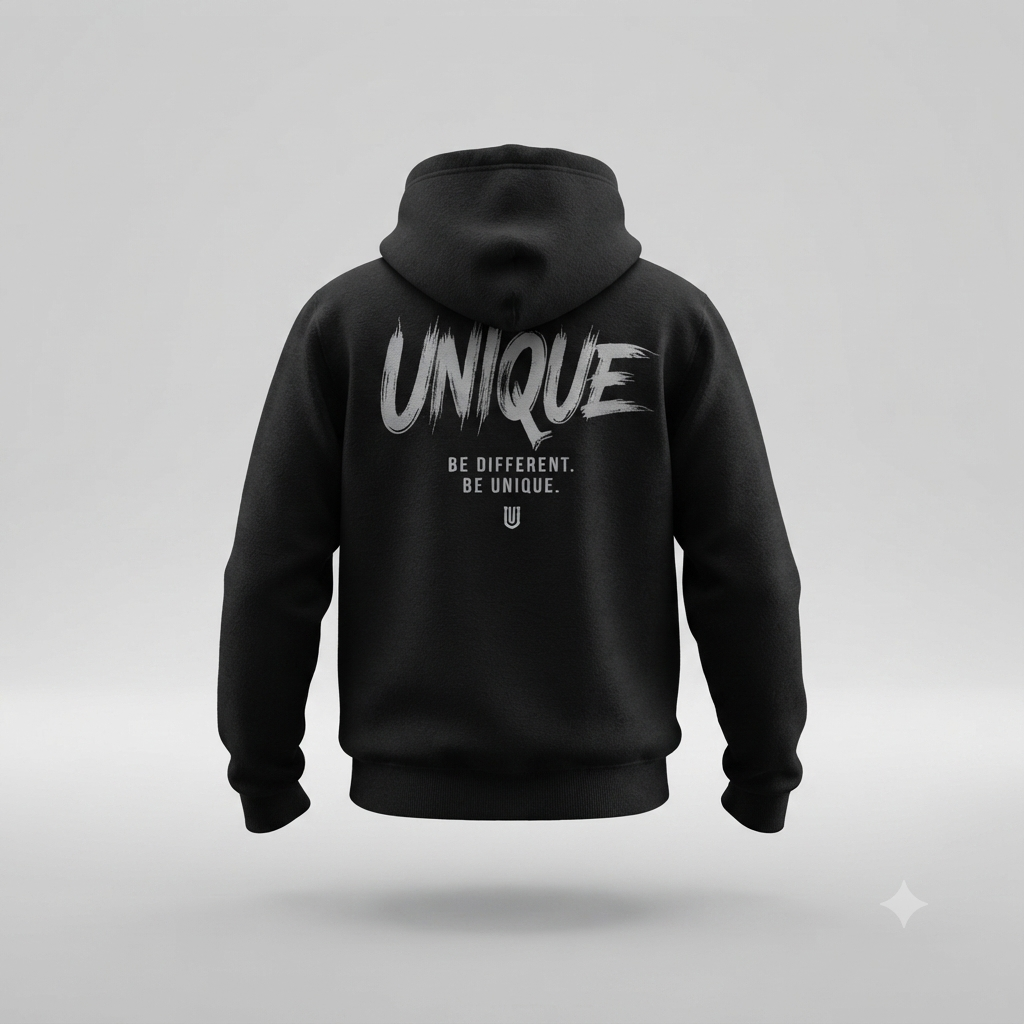 Felpa con Cappuccio "Unique" Signature - Black Edition